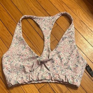 Beach Riot Twist Front Keyhole Bra Top - Floral Large